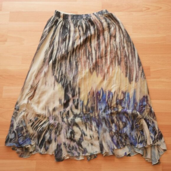 Reba Dresses & Skirts - Boho Vintage Abstract Watercolor Maxi Skirt - Made in USA